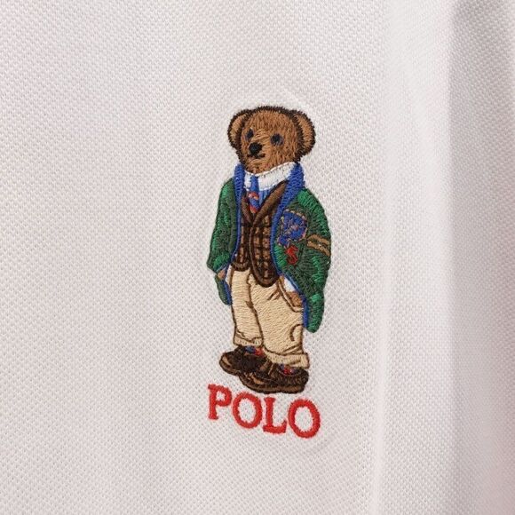 Polo Ralph Lauren Men's Slim Fit Polo Bear Polo Shirt White XXL - Picture 4 of 12